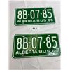 Image 1 : 1968 Alberta Bus Matching Pairs Of License Plates