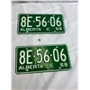 Image 1 : 1968 Alberta E Matching Pairs Of License Plates, Never Mounted