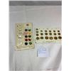 Image 1 : 2 Sheets of Vintage Buttons. Salesman Samples by Capitol Buttons Toronto
