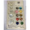 Image 2 : 2 Sheets of Vintage Buttons. Salesman Samples by Capitol Buttons Toronto