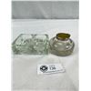 Image 1 : Vintage Glass Inkwell & Desk Organizer