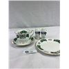 Image 1 : Vintage Royal Adderley 'Alberta Tartan' Bone China Trio & Salt & Pepper Set