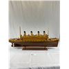 Image 1 : A Nice 32''x17'' Wooden Steam Ship on Stand Great Display Piece