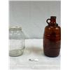 Image 1 : 2 Vintage Barrel Style Jars Approx 9'' Tall