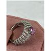 Image 1 : New Tested and Marked 925 Sterling Pink & White Cubic Zirconia Ring. Size 6 Good Quality, Nice Spark