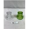 Image 1 : 2 Rare Vintage Top Hats. Clear Cube4.75" x 3" and Canmbridge Strawberry Pattern #52 Signed. Near Cut