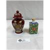 Image 1 : 2 Vintage Japanese Ceramic Jars Tallest is 6" Tall