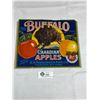 Image 1 : 1950's Buffalo Apples Paper Label 10.5" x 9"