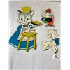 Image 3 : 1950's Dolly Toy Company Wall Art 5 Pieces Bo Peep/Cats
