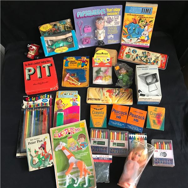 ASSORTED TOY/ CRAYONS/ PENCILS LOT