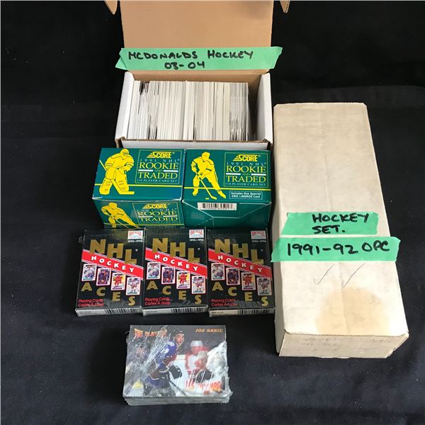 ASSORTED HOCKEY CARD LOT (1991-92 OPC SET...)