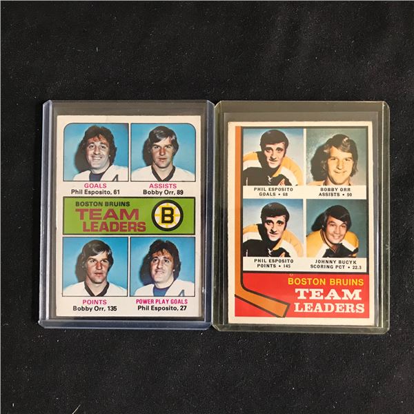 VINTAGE HOCKEY TEAM LEADERS CARD LOT