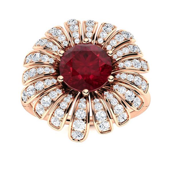 Natural 1.96 CTW Ruby & Diamond Engagement Ring 14K Rose Gold