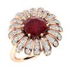 Image 2 : Natural 1.96 CTW Ruby & Diamond Engagement Ring 14K Rose Gold