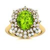 Image 1 : Natural 2.18 CTW Peridot & Diamond Engagement Ring 18K Yellow Gold