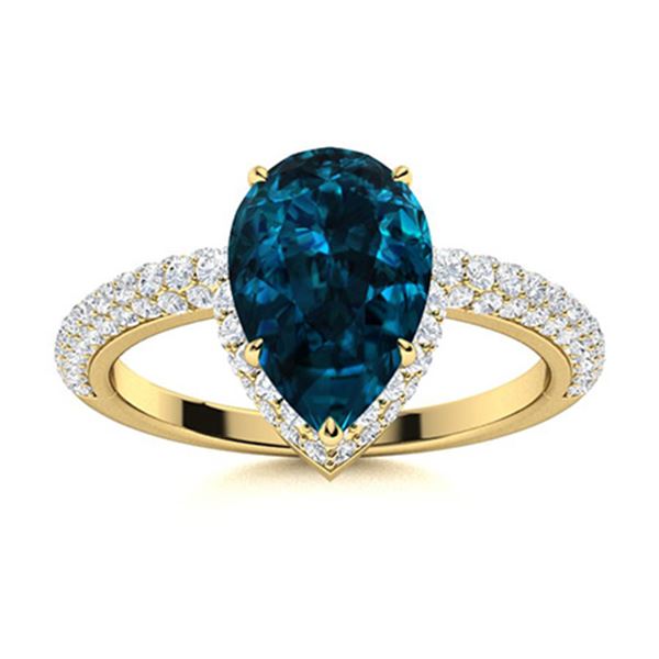 Natural 3.71 CTW Topaz & Diamond Engagement Ring 14K Yellow Gold
