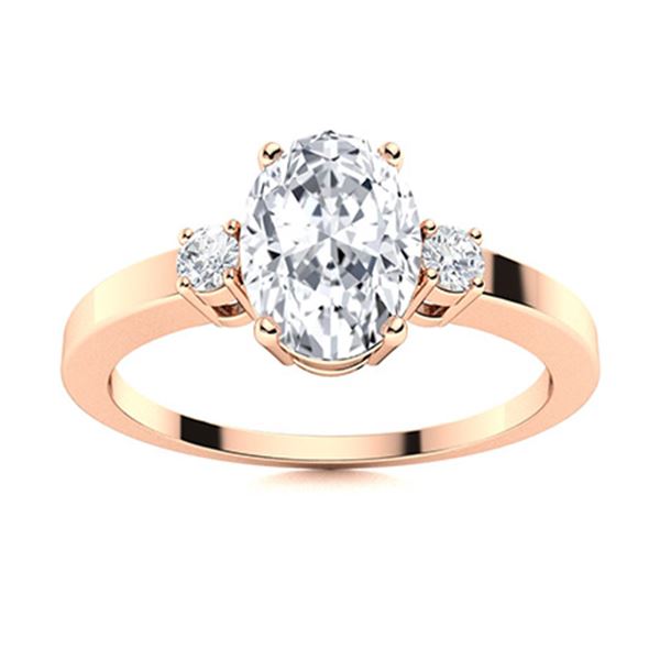 Natural 4.23 CTW Topaz & Diamond  Engagement Ring 18K Rose Gold
