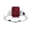 Image 1 : Natural 1.63 CTW Ruby & Diamond Engagement Ring 18K White Gold