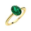 Image 2 : Natural 3.07 CTW Emerald Solitaire Ring 18K Yellow Gold