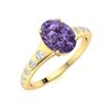Image 2 : Natural 1.72 CTW Iolite & Diamond Engagement Ring 18K Yellow Gold