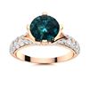 Image 1 : Natural 2.09 CTW Blue & White Diamond Engagement Ring 18K Rose Gold