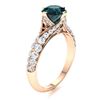 Image 2 : Natural 2.09 CTW Blue & White Diamond Engagement Ring 18K Rose Gold