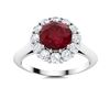 Image 1 : Natural 1.74 CTW Ruby & Diamond Engagement Ring 18K White Gold