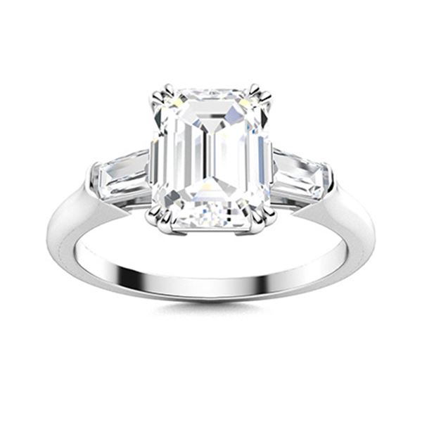 Natural 1.40 CTW Topaz & Diamond Engagement Ring 18K White Gold