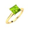 Image 2 : Natural 0.77 CTW Peridot Solitaire Ring 18K Yellow Gold