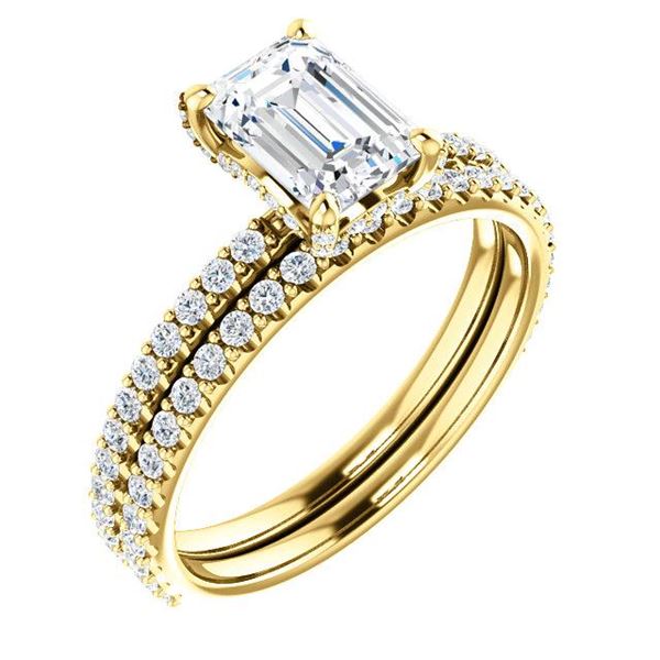 Natural 2.22 CTW Emerald Cut Halo Diamond Ring 14KT Yellow Gold