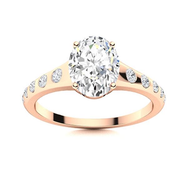 Natural 2.93 CTW Diamond Solitaire Ring 18K Rose Gold