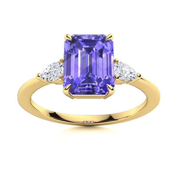 Natural 2.93 CTW Tanzanite & Diamond Engagement Ring 18K Yellow Gold