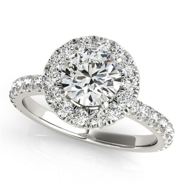 Natural 1.75 ctw Diamond Halo Ring 14k White Gold