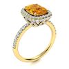 Image 2 : Natural 2.59 CTW Citrine & Diamond Engagement Ring 18K Yellow Gold