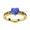 Image 1 : Natural 1.01 CTW Ceylon Sapphire Solitaire Ring 18K Yellow Gold