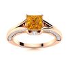 Image 1 : Natural 1.17 CTW Citrine & Diamond Engagement Ring 18K Rose Gold