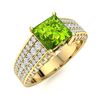 Image 2 : Natural 2.14 CTW Peridot & Diamond Engagement Ring 18K Yellow Gold