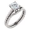 Image 1 : Natural 2.12 CTW Round Cut Rope Design Diamond Engagement Set 14KT White Gold