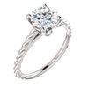 Image 4 : Natural 2.12 CTW Round Cut Rope Design Diamond Engagement Set 14KT White Gold