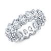 Image 1 : Natural 7.02 CTW Oval Cut Diamond Eternity Ring 18KT White Gold