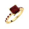 Image 2 : Natural 1.05 CTW Garnet & Diamond  Engagement Ring 18K Yellow Gold
