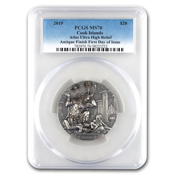 2019 Cook Islands Titan Atlas & the Hesperides MS-70 PCGS (FD)