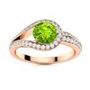 Image 1 : Natural 1.02 CTW Peridot & Diamond Engagement Ring 18K Rose Gold