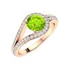 Image 2 : Natural 1.02 CTW Peridot & Diamond Engagement Ring 18K Rose Gold