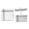 Image 2 : 14K WG Square w/Line Design Cuff Links