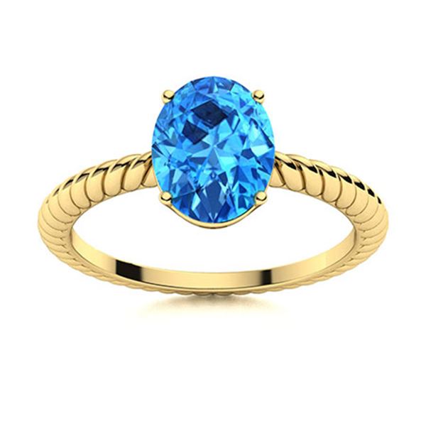 Natural 4.04 CTW Topaz Solitaire Ring 18K Yellow Gold