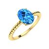 Image 2 : Natural 4.04 CTW Topaz Solitaire Ring 18K Yellow Gold