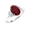 Image 2 : Natural 2.39 CTW Ruby & Diamond Engagement Ring 18K White Gold