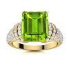 Image 1 : Natural 3.48 CTW Peridot & Diamond Engagement Ring 14K Yellow Gold