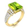 Image 2 : Natural 3.48 CTW Peridot & Diamond Engagement Ring 14K Yellow Gold